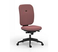 Chaise de bureau ergonomique Alaia dossier et assise en tissu - Framboise