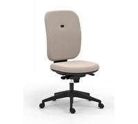 Chaise de bureau ergonomique Alaia dossier et assise en tissu - Lin