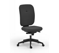 Chaise de bureau ergonomique Alaia dossier et assise en tissu - Noir