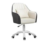 Chaise de bureau ergonomique avec accoudoirs et roues - Chaise de bureau pivotante moderne et réglable pour le travail et le maquillage - Design élégant gris