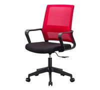 Chaise de Bureau Ergonomique avec accoudoirs rabattables, Chaise d'ordinateur de Bureau à Domicile, Tissu en Maille Respirante avec Soutien Lombaire Confortable(Red,Basic)