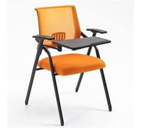 Chaise de bureau ergonomique avec bureau attaché, chaise d'ordinateur pliable en maille avec soutien lombaire, bras pour tablette droite et porte-gobelet, cadre en acier pour étudiants