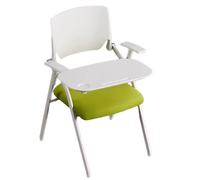 Chaise de bureau ergonomique avec coussin épais et accoudoirs, cadre en métal, tableau d'écriture - Idéal pour les réunions, conférences, salles de formation et utilisation à la maison