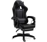 Chaise de Bureau Ergonomique avec Dossier réglable, Coussin d'assise Confortable en éponge, Design Rotatif, pour la Maison et Le Bureau, Noire - Ajustement Universel