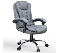 Chaise de bureau ergonomique avec grand siège rembourré, chaise de bureau inclinable et réglable en hauteur,Chaise de bureau à haut dossier-Gris foncé