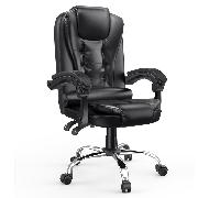 Chaise de bureau ergonomique avec grand siège rembourré, chaise de bureau inclinable et réglable en hauteur,Chaise de bureau à haut dossier-Noir