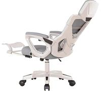 Chaise De Bureau Ergonomique avec Repose-Pieds - Chaise De Bureau en Maille Réglable avec Dossier Inclinable, Appui-tête 3D, Accoudoirs Rabattables, Chaise D’, Grey, One Size