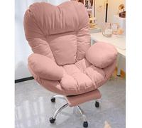 Chaise de Bureau Ergonomique avec Repose-Pieds, Dossier Haut en Cuir Robuste, Grande et Grande Chaise de Bureau exécutive pour Travailler et Jouer avec Soutien Lombaire, Rose