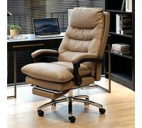 Chaise De Bureau Ergonomique avec Repose-Pieds Fauteuil De Direction en Cuir avec Soutien Lombaire Chaise De Gaming À Dossier Haut pour Bureau À Domicile
