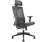 Siège de bureau ergonomique avec roulettes et support lombaire, siège pivotant, réglable en hauteur, fonction d'inclinaison du dossier Siège de bureau, charge maximale 150 kg noir