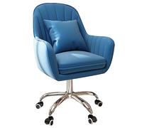 Chaise de bureau ergonomique avec roulettes pivotantes à 360 °, assise rembourrée confortable, parfaite pour la maison, la chambre à coucher et le bureau, design élégant avec accoudoirs pour un