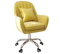 Chaise de bureau ergonomique avec roulettes pivotantes à 360° - Design rembourré en peluche pour salon, chambre à coucher, bureau et étude, accoudoirs confortables pour un soutien ultime