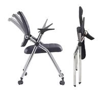 Chaise de bureau ergonomique avec roulettes - Siège et accoudoirs rembourrés, design pliable pour le confort du bureau à domicile