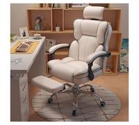 Chaise de bureau ergonomique avec soutien lombaire, dossier réglable, chaise d'ordinateur pivotante à dossier haut avec repose-pieds en cuir