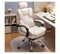 Chaise de bureau ergonomique avec soutien lombaire, dossier réglable, chaise d'ordinateur pivotante à dossier haut avec repose-pieds en cuir