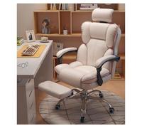 Chaise de bureau ergonomique avec soutien lombaire, dossier réglable, chaise d'ordinateur pivotante à dossier haut avec repose-pieds en cuir