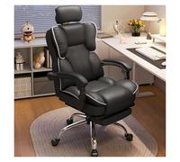 Chaise de bureau ergonomique avec soutien lombaire, dossier réglable, chaise d'ordinateur pivotante à dossier haut avec repose-pieds en cuir