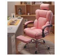 Chaise de bureau ergonomique avec soutien lombaire, dossier réglable, chaise d'ordinateur pivotante à dossier haut avec repose-pieds en cuir
