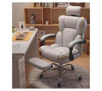 Chaise de bureau ergonomique avec soutien lombaire, dossier réglable, chaise d'ordinateur pivotante à dossier haut avec repose-pieds en cuir