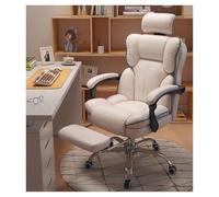 Chaise de bureau ergonomique avec soutien lombaire, dossier réglable, chaise d'ordinateur pivotante à dossier haut avec repose-pieds en cuir