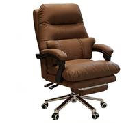 Chaise De Bureau Ergonomique avec Soutien Lombaire, Pivotante, Repose-Pieds Rétractable Et Dossier Inclinable, Idéale pour Le Télétravail, Les Études Ou Le Bureau(Brown)