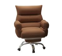 Chaise de Bureau Ergonomique avec Tissu Technique, Fonction berçante, Dossier inclinable à 60° et roulettes silencieuses, Chaise de Bureau Confortable for la Maison, l'étude, Les Jeux(Brown)