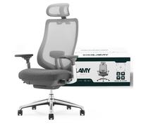 Chaise de bureau ergonomique ,chaise de bureau avec accoudoirs 4D et siège réglable avant-arrière, gris foncé