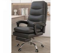 Chaise de bureau ergonomique - Chaise de bureau confortable pour jeux et ordinateur avec dossier inclinable réglable, pivotant à 135°, réglage de la hauteur et repose-pieds extensible pour la maison