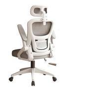 Chaise De Bureau Ergonomique Chaises De Bureau De Jeu ExéCutive Ordinateur Pivotant Soutien Lombaire 3D Accoudoir RéGlable Inclinaison éTudiant (Cadre Blanc Grille Grise avec Appuie-Tê