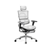 Chaise de Bureau Ergonomique - Diablo - V-Master - Accoudoirs 3D - Soutien Lombaire - Tissu V-Mesh Noir-Blanc
