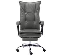 Chaise de bureau ergonomique en cuir synthétique avec dossier haut, inclinable de 95 à 150 °, hauteur réglable, avec repose-pieds et roulettes en nylon, pour bureau, bureau à domicile, bureau