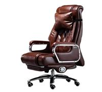 Chaise de Bureau Ergonomique en Cuir véritable Chaise de Bureau de Direction Grande et Haute pour Les Personnes Lourdes Large siège à Ressort 360 pivotant inclinable à roulettes Robustes Cha