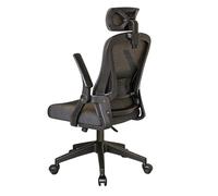 Chaise de Bureau Ergonomique en Maille, avec Appui-tête et Soutien Lombaire réglables, accoudoirs relevables, idéale pour Le Travail à Domicile ou Les études.