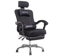 Chaise de bureau ergonomique en maille avec dossier haut pivotant et inclinable avec repose-pieds rétractable, support respirant jusqu'à 200 kg, double oreiller, 6 couleurs disponibles
