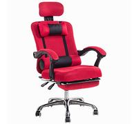 Chaise de bureau ergonomique en maille avec dossier haut pivotant et inclinable avec repose-pieds rétractable, support respirant jusqu'à 200 kg, double oreiller, 6 couleurs disponibles