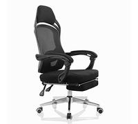 Chaise de Bureau Ergonomique en Maille avec Dossier inclinable et pivotant, Confortable, Hauteur réglable, Support Lombaire et Appui-tête, élégante, Noire, pour la Maison et Le Bureau