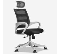 Chaise de Bureau Ergonomique en Maille avec roulettes, Siege en Maille Respirante Convient à la Maison Bureau, Coussin D'assise en Mousse à Mémoire de Forme, Idéale pour(White)