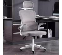 Chaise de bureau ergonomique en maille confortable avec appuie-tête réglable 3D, porte-vêtements amovible, inclinaison pivotante et support dorsal dynamique pour étude, travail, cadre et salon