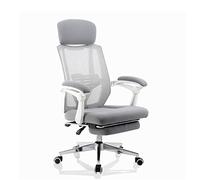 Chaise de Bureau Ergonomique en Maille, inclinable, avec Appui-tête, Confortable et réglable, avec Support de Taille, Style Patron, Gris, 1