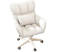 Chaise de Bureau Ergonomique en Velours, Chaise de Bureau pivotante réglable avec Dossier Moyen, Chaise de Coiffeuse élégante avec accoudoirs - Chaise de Travail Beige Confortable pour la ma