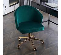 Chaise de bureau ergonomique en velours réglable en hauteur au milieu du dossier confortable pivotant à 360° pour la maison, le bureau, la coiffeuse et la chambre à coucher