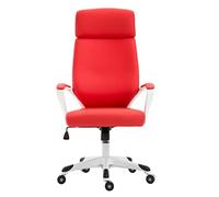 Chaise de Bureau Ergonomique et Confortable, pivotante, avec Dossier, idéale pour Le Bureau, la Chambre à Coucher ou la Salle de réunion. Tabouret de Maquillage élégant (Rosso).