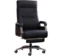 Chaise de Bureau Ergonomique et pivotante en Cuir avec Dossier inclinable de 90° à 160° (Noir)