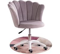 Chaise de Bureau Ergonomique et pivotante en Velours Gris Clair, élégante et rembourrée, idéale pour la Maison et. Siège Confortable pour de Longues Heures.