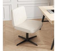 Chaise de bureau ergonomique extra large sans accoudoirs, hauteur réglable, chaise de bureau de jeu et de maquillage, chaise d'écriture confortable en velours, design élégant et non roulant