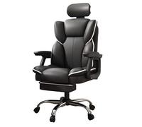 Chaise de Bureau Ergonomique Haut Retour Executive Bureau Chaise Ergonomique Ordinateur Bureau Chaise PU Cuir Lia Reclining Fauteuil pivotant avec Repose-Pieds avec Tissu Simili Combat Idéal pour la