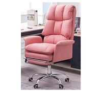 Chaise de Bureau Ergonomique Inclinable de Direction AMYSTY Rose avec Repose-pieds et Roulette, Dossier Haut et Hauteur Réglable, Pour Bureau et Jeu