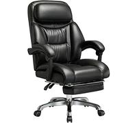 Chaise de Bureau Ergonomique inclinable en Cuir épais à Double Couche, idéale pour la Maison et l'utilisation, supporte 200 kg, réglable de 107 à 115 cm, Design Noir élégant