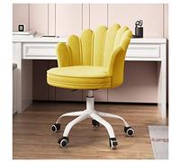 Chaise de Bureau Ergonomique Jaune avec Dossier pivotant Confortable pour Bureau, Chambre à Coucher, Travail et Maquillage - Tabouret d'écriture élégant et Fonctionnel