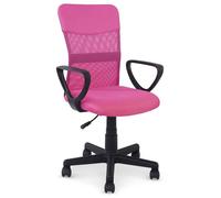 IDIMEX Jogo Chaise de bureau pivotante ergonomique avec accoudoirs et revêtement en tissu maille respirante Rose